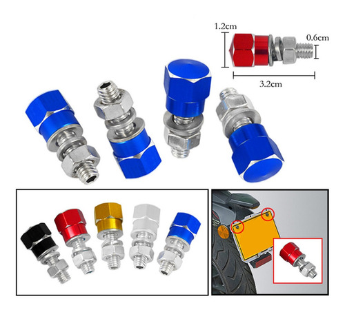 Imagen 3 de 8 de Tornillos De Perno Del Marco De La Placa De Matrícula Rojo