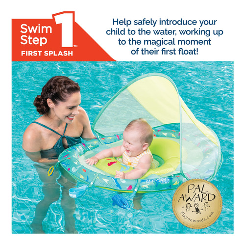 Baby Spring Float Swimways Splash N Play Con Toldo De 9 A 24