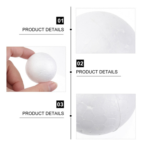 Paquete De 100 Bolas De Poliestireno Blanco Para Manualidade