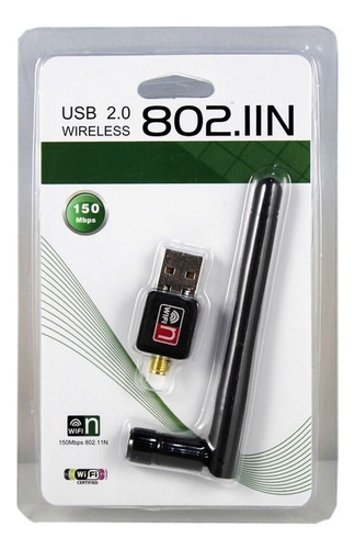 Adaptador Usb 2.0 Wifi 802.11n Con Antena Wireless 300mbps