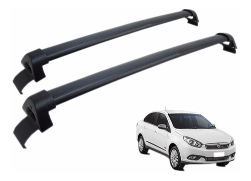 Rack Teto Fiat Grand Siena 2012 04 Portas Aluminio Cor Preta