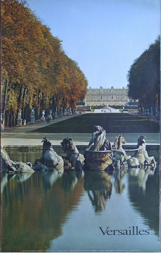 Versailles Palacio Francia - Turismo 1960 - Lámina 45x30 Cm.