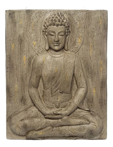 Imagen Cuadro Decorativo Buda Meditando Sobre Relieve 58cm