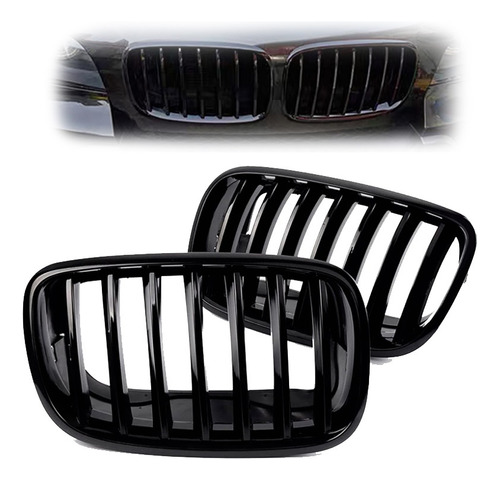 Parrilla Frontal Negra Para Bmw X5 X6 E70 E71 2007-2013