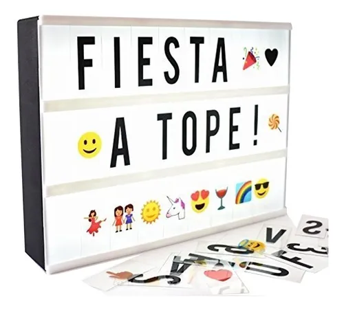 Cartel Luminoso Letrero Led Pizarra Lightbox Letras Y Emoji