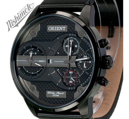 Relogio Orient Masculino Mpsct001 P1px Preto Couro Cronograf