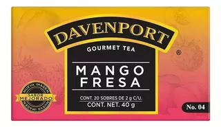 Té Gourmet Davenport Mango Fresa 20 Sobres De 2 G C/u