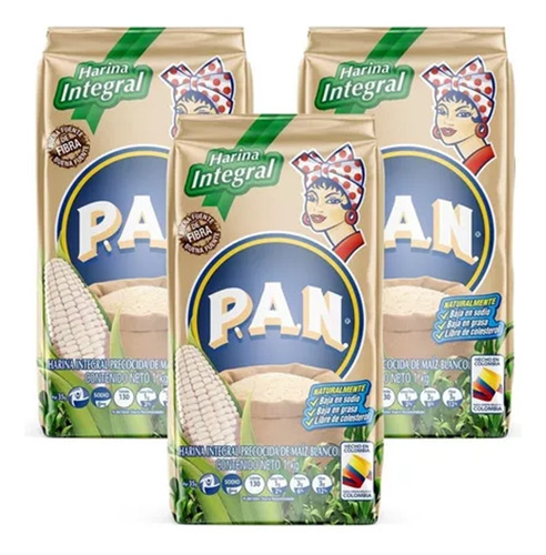 Harina Integral Harina Pan Blanca X 3 Uds 1kg