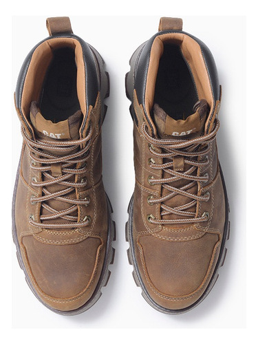 Borcego Hombre Waterproof Cat Meridian Wp Cuero Cordones
