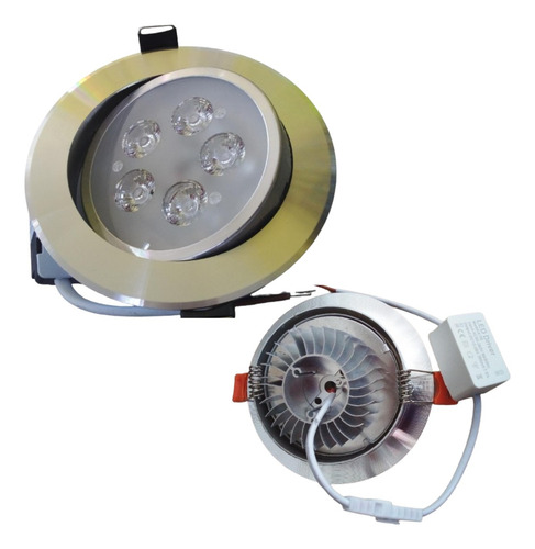 Spot Led De 5w Cromado Dirigible Empotrable 6500k 1 Pieza