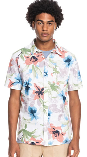 Camisa Quiksilver Garden Path Hombre Moda Blanco