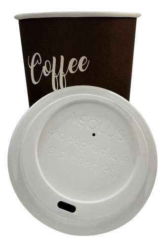 Vaso Desechable Papel Con Tapa Para Café 8oz, 100 Juegos