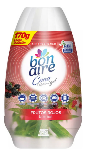 Ambientador Cono Gel Natural Frutos Rojos 170 Gramos