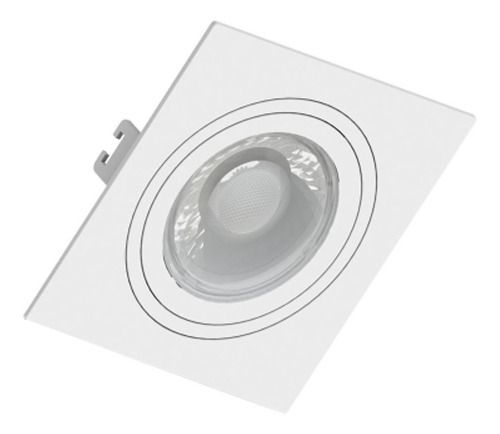 Spot Embutido Quadrado Plano Par20 E27 + Lampada Led 7w