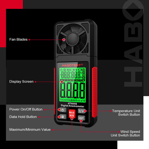 Medidor De Voo Anemometer Air Drone Para Medidor De Velocida