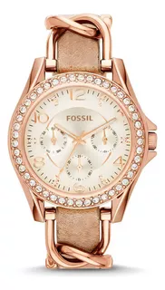 Reloj Fossil Es3466 Mujer Analógico Multifunción Fechador Color De La Malla Rose Color Del Bisel Rose Color Del Fondo Blanco