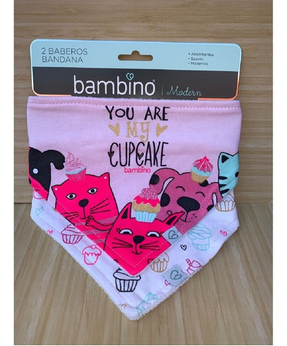 Set 2 Baberos Bandana Para Bebé Marca Bambino