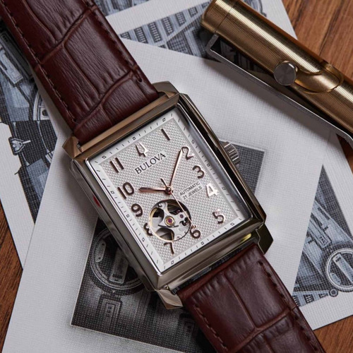 Reloj Bulova Automatico Sutton Corazon Abierto 96a268
