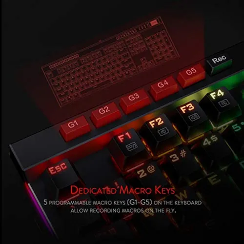 Teclado Mecánico Para Juegos Con Retroiluminación Led Redrag