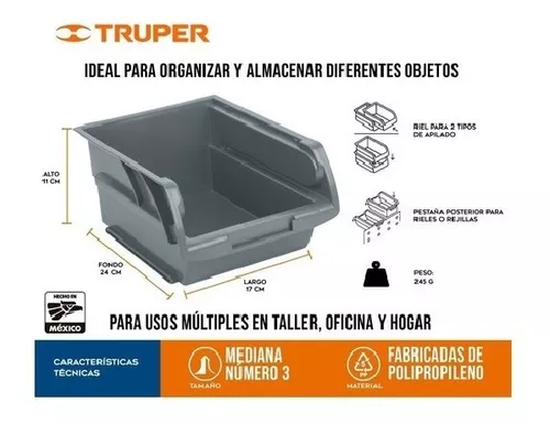 Gavetas de plástico apilable con apertura frontal - Envase y