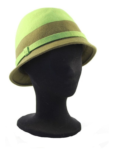 Sombrero Cloche Verdes 2 Tonos Calidad Premium Importados