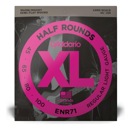 D'addario XL ENR71 Encordoamento Baixo 4c .045 Half Rounds