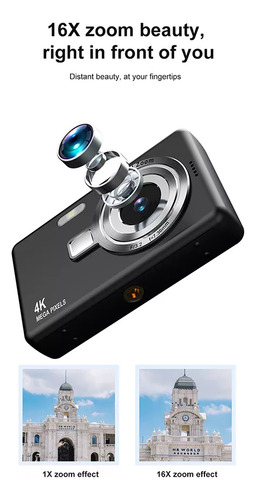 Cámara Digital 4k De 2.4 Pulgadas Con Zoom Óptico De 16x