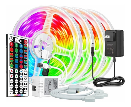 Faixa De Luz Flexível Rgb, Faixa Remota Ir De 20 M E 44 Tecl