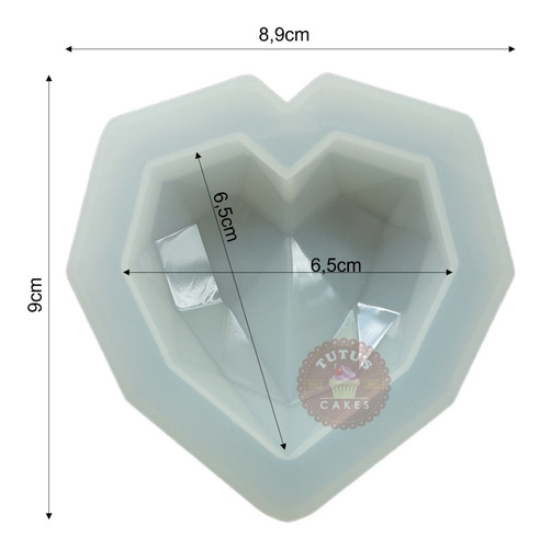 Molde Silicona Corazon Diamante Cenicero Para Resina