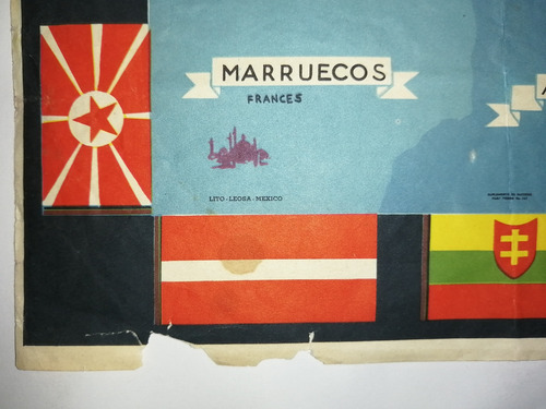 Mapa Segunda Guerra Mundial Lito-leosa México De Época