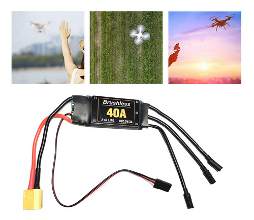 Motor Controlador Esc Xt60 Sin Escobillas 2-4s 40a Para Rc F