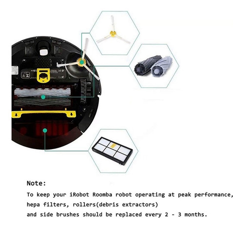 Para Roomba Serie 900 960 980 981 985, Serie 800 860 805 8
