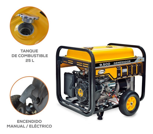 Generador Eléctrico Evans Gasolina 9500w 1f Thunder 18hp A.e