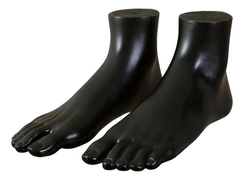 Pie De Mano Liso Negro Para Exhibir Anillos Zapatos