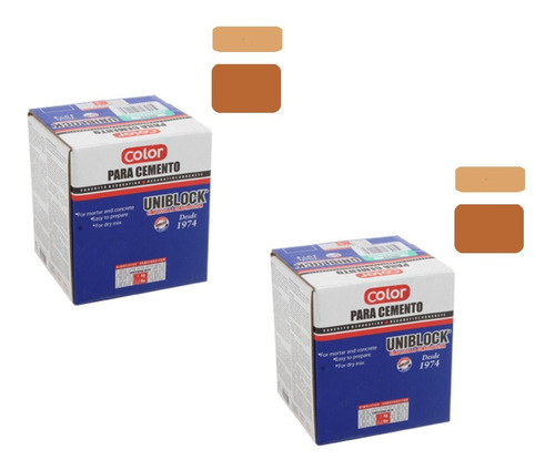 Color Para Cemento Polvo Café Pigmento 1kg 2pzs Uniblock