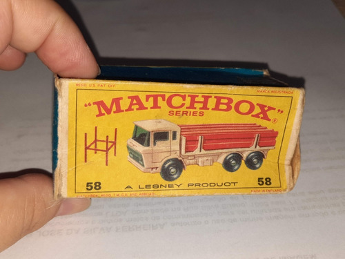 Caixa Vazia P/ Miniatura Matchbox Nº58 Daf Girder Truck B933