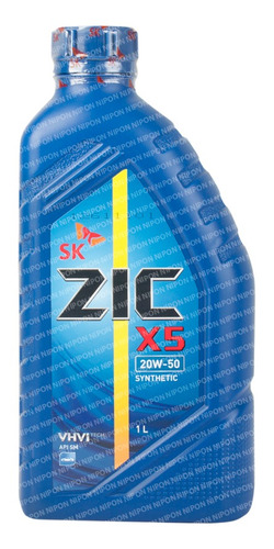 Aceite Motor Zic X5 20w50 (1 Lts) Gasolina Api Sm 1 Universa