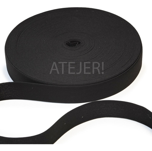 Imagen 3 de 4 de Elástico De Embutir Poliéster Jaragua 30mm X 25 Metros Negro