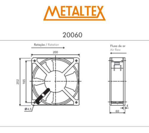 2 Ventiladores De Painel 200x200 - 220vca Rolamento Esfera