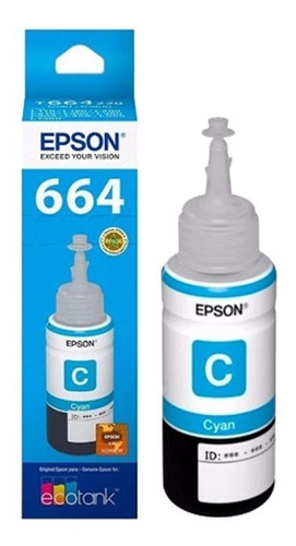 Tinta Epson Cyan 664 T664220 Varios Modelos Ecotank