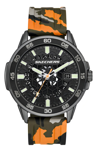 Reloj Hombre Skechers San Vicente Silicon Mul Correa Estampado Camuflaje