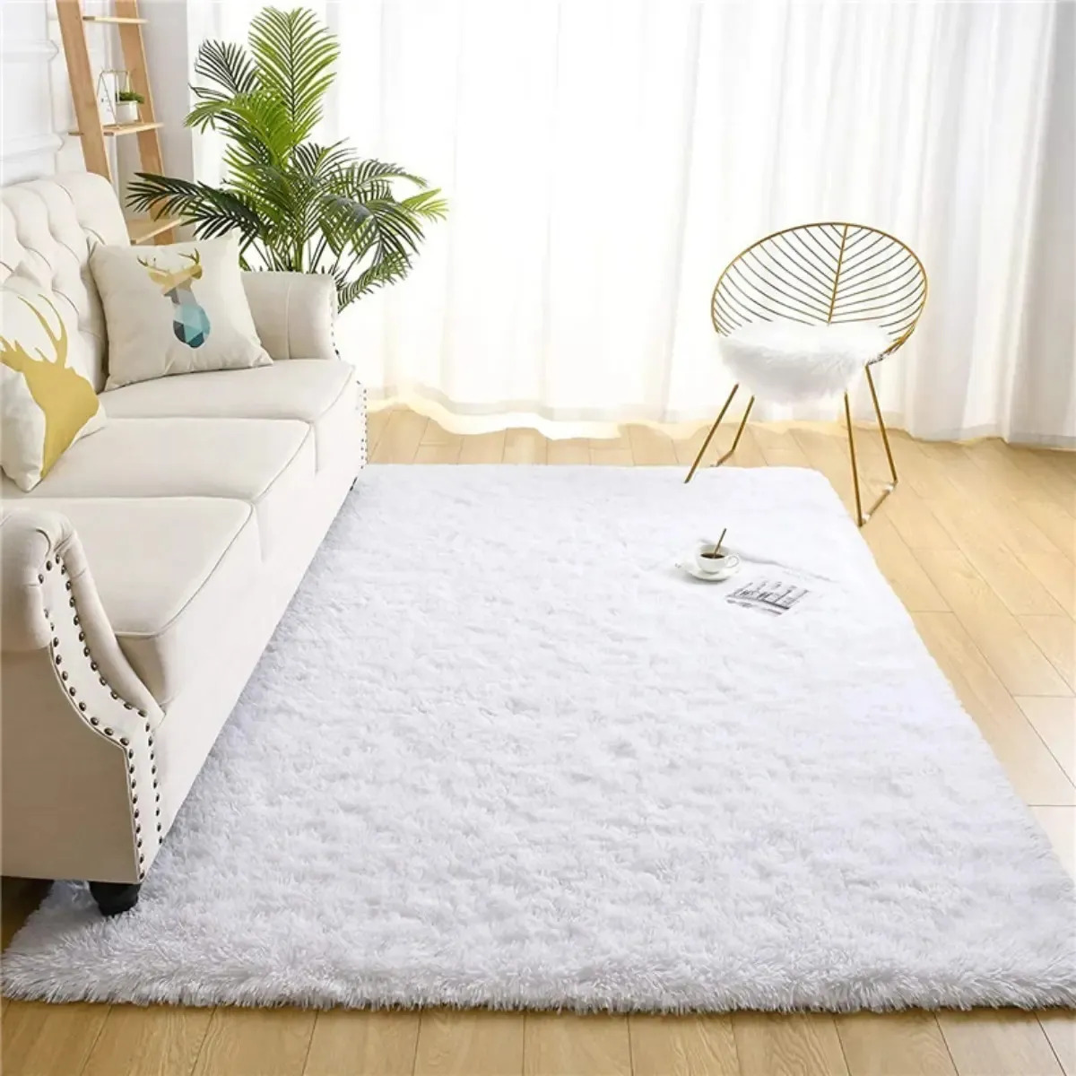 Tapete 2,00x1,50 Peludo Felpudo Sala E Quarto Cores Cor Branco