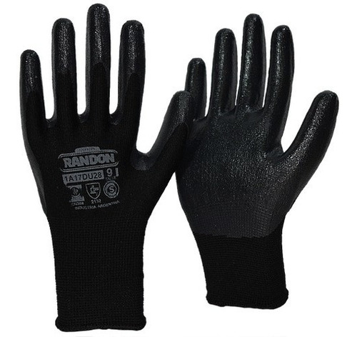 Guantes G13 Jersey Poliamida Bañado En Nitrilo Ulv Negro X12