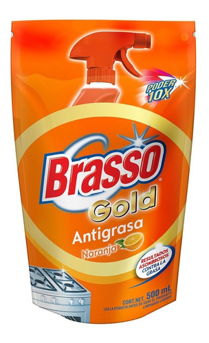 Limpiador Líquido Antigrasa Brasso Gold Olor Naranja 500 Ml 
