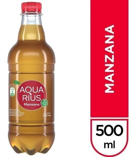 Agua Saborizada Aquarius Manzana 500 Cc. X 6 Unidades