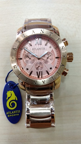 Relógio Original Atlantis Dourado Rose Frete Grátis.