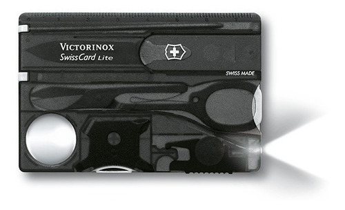 Navaja Swisscard Lite Color Negro Transparente Victorinox