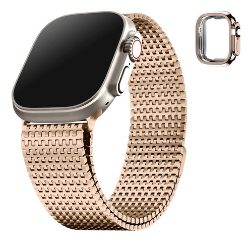 Malla Y Funda Para Apple Watch Ultra/ultra 2 49mm Rosa/dor