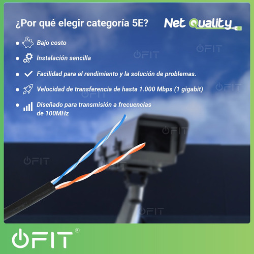 Imagen 3 de 10 de Cable Utp Bobina Rollo 100m Categoria 5e Exterior 2 Pares