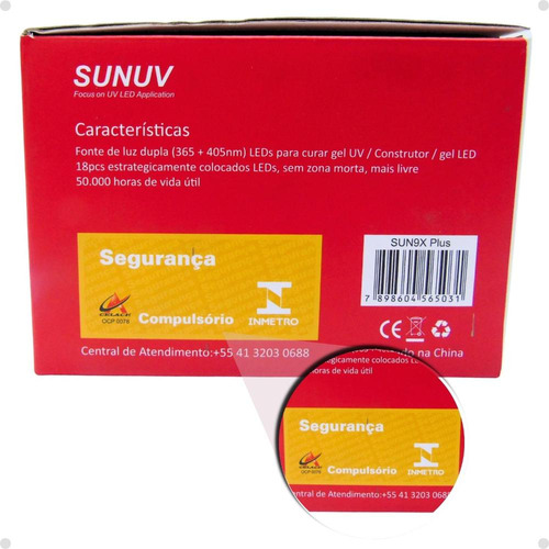 Sunuv Sun9x Plus Cabine Secagem Unhas 18 Leds Bivolt